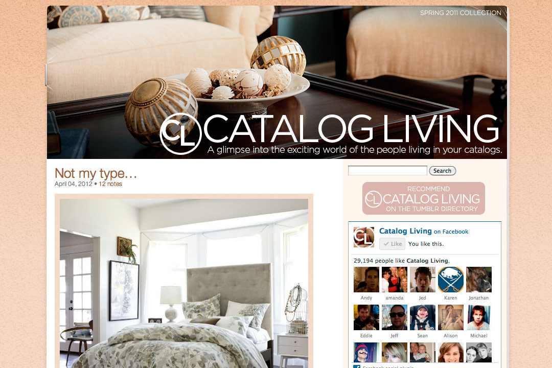 Catalog Living website