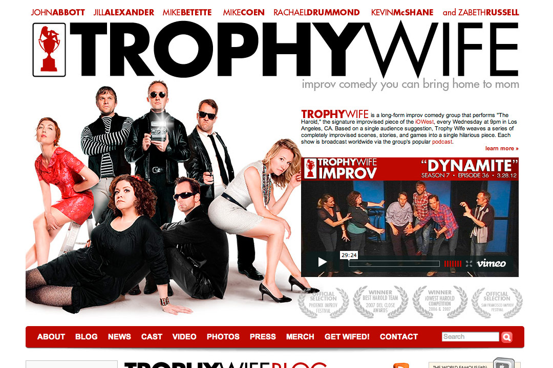 Trophy Wife Improv website